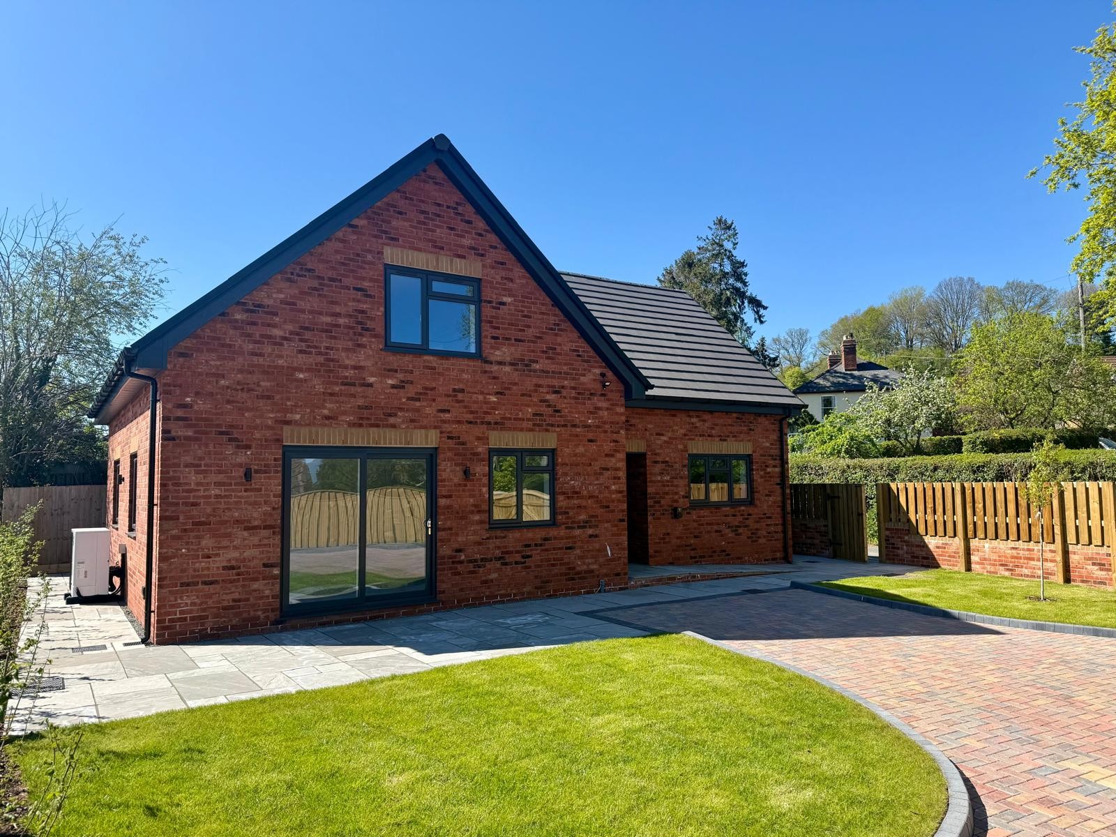 Completed brick new-build dwelling in Ewyas Harold, Herefordshire