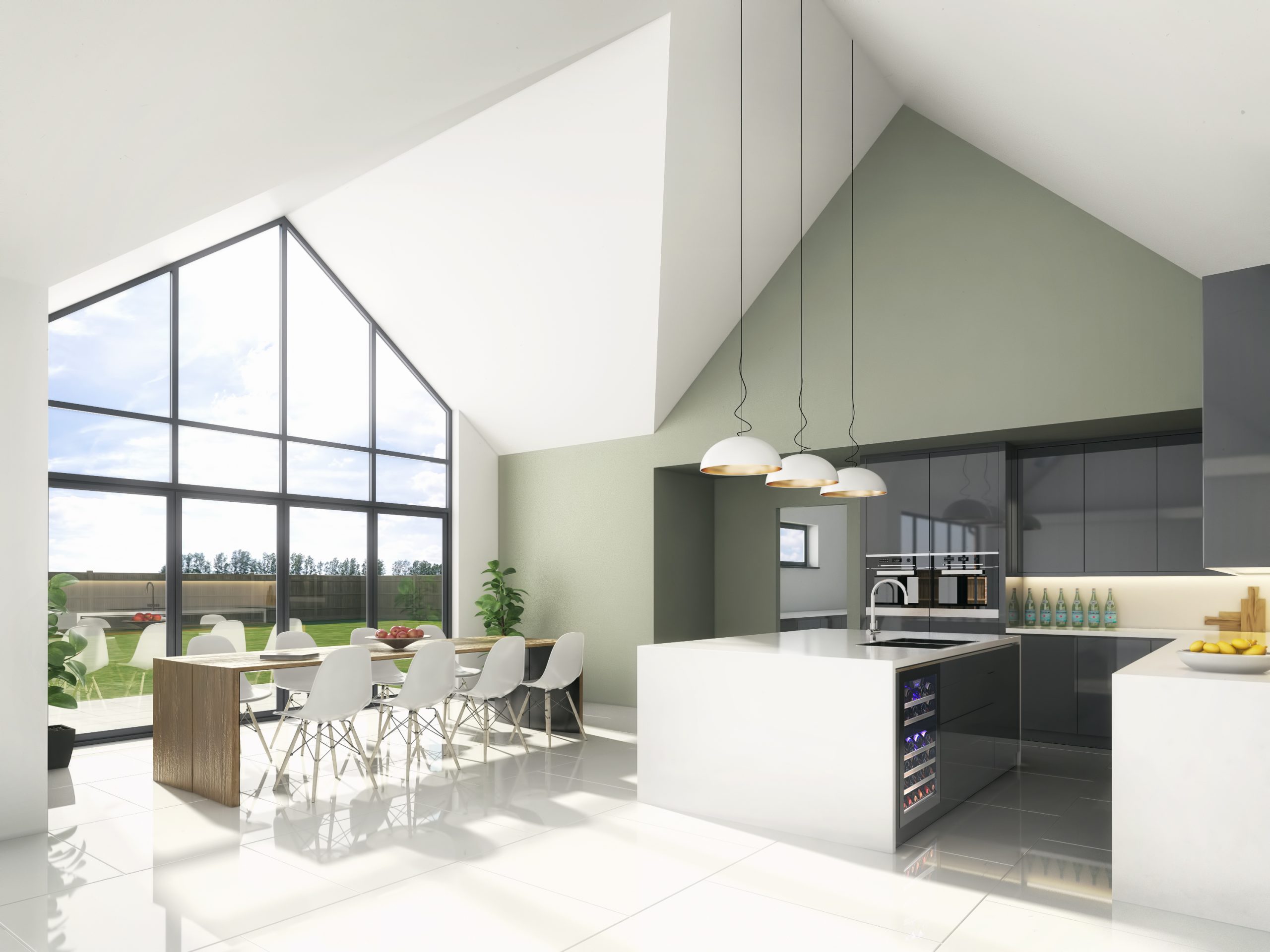 Architectural visualisation of a kitchen at Twigworth