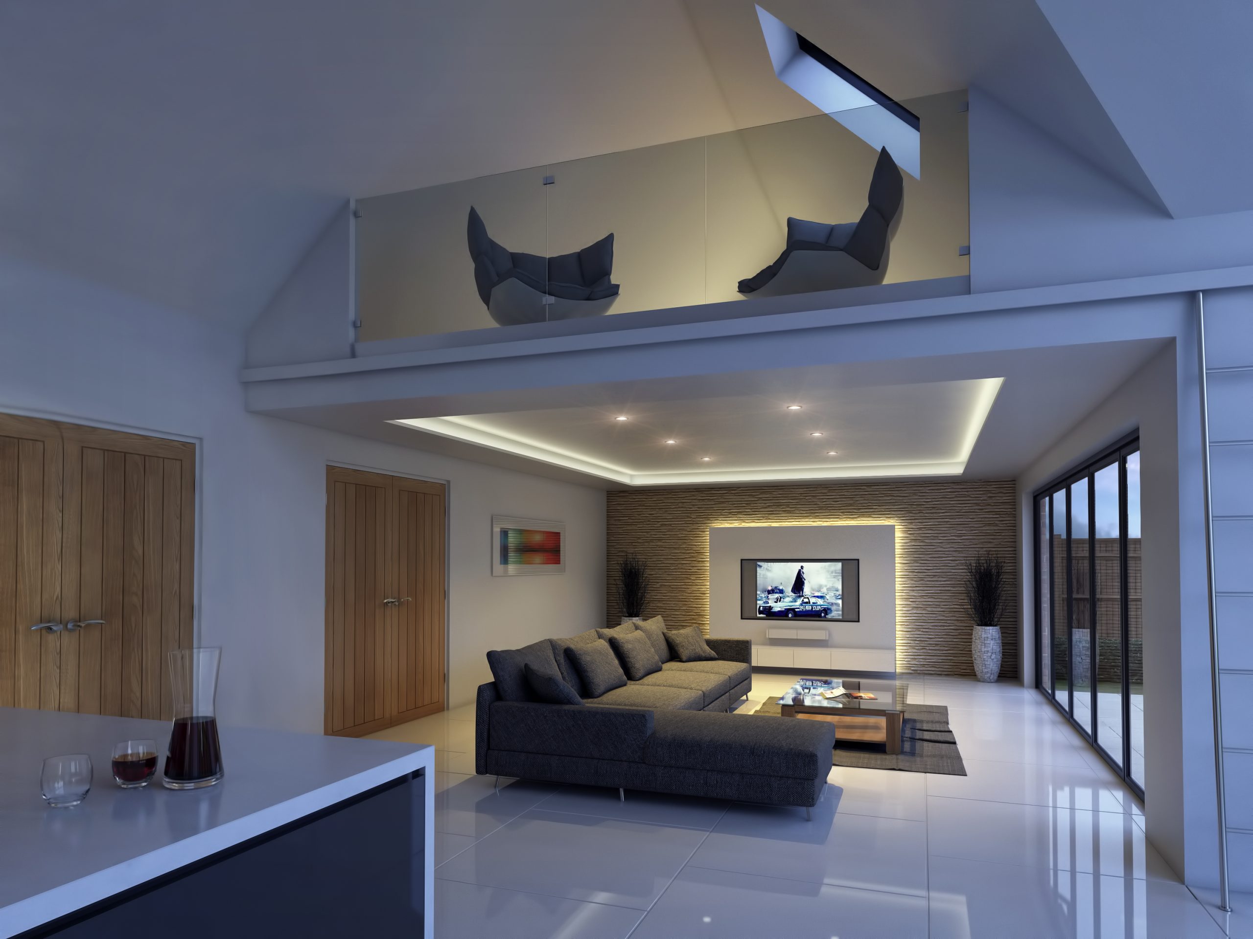 Architectural visualisation of a living room at Twigworth